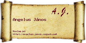 Angelus János névjegykártya