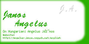 janos angelus business card